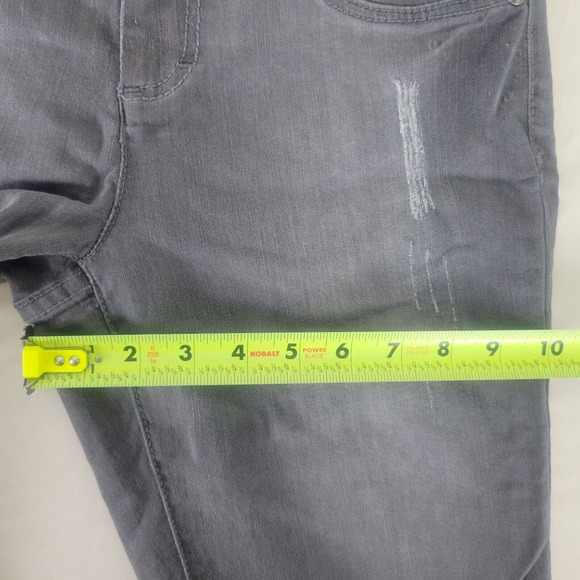 Elle Womens Jeans Size 6 Low Rise Gray Denim Jegging Distressed Charcoal Wash - Picture 5 of 16